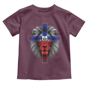Lion of Judah Cross Haiti Flag Toddler T Shirt Christian Faith Haitian Pride