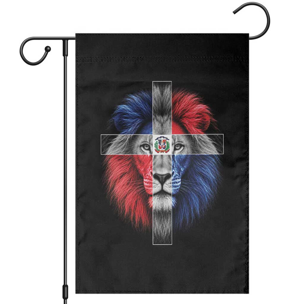 Lion of Judah Cross Dominican Republic Flag Garden Flag Christian Faith Dominican Pride