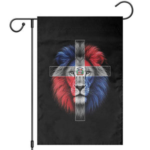 Lion of Judah Cross Dominican Republic Flag Garden Flag Christian Faith Dominican Pride