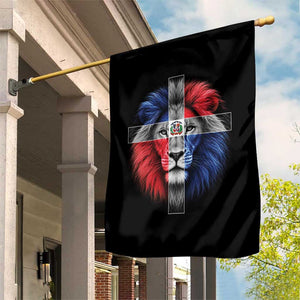 Lion of Judah Cross Dominican Republic Flag Garden Flag Christian Faith Dominican Pride