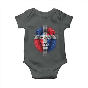 Lion of Judah Cross Dominican Republic Flag Baby Onesie Christian Faith Dominican Pride