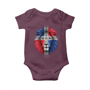 Lion of Judah Cross Dominican Republic Flag Baby Onesie Christian Faith Dominican Pride