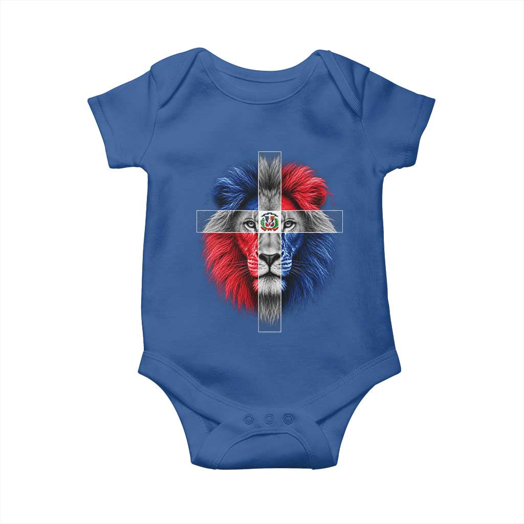 Lion of Judah Cross Dominican Republic Flag Baby Onesie Christian Faith Dominican Pride