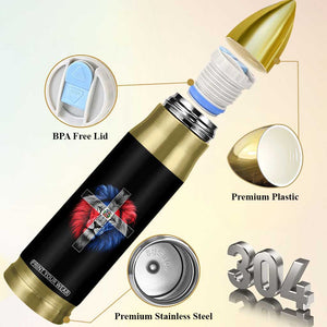 Lion of Judah Cross Dominican Republic Flag Bullet Tumbler Christian Faith Dominican Pride