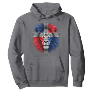 Lion of Judah Cross Dominican Republic Flag Hoodie Christian Faith Dominican Pride