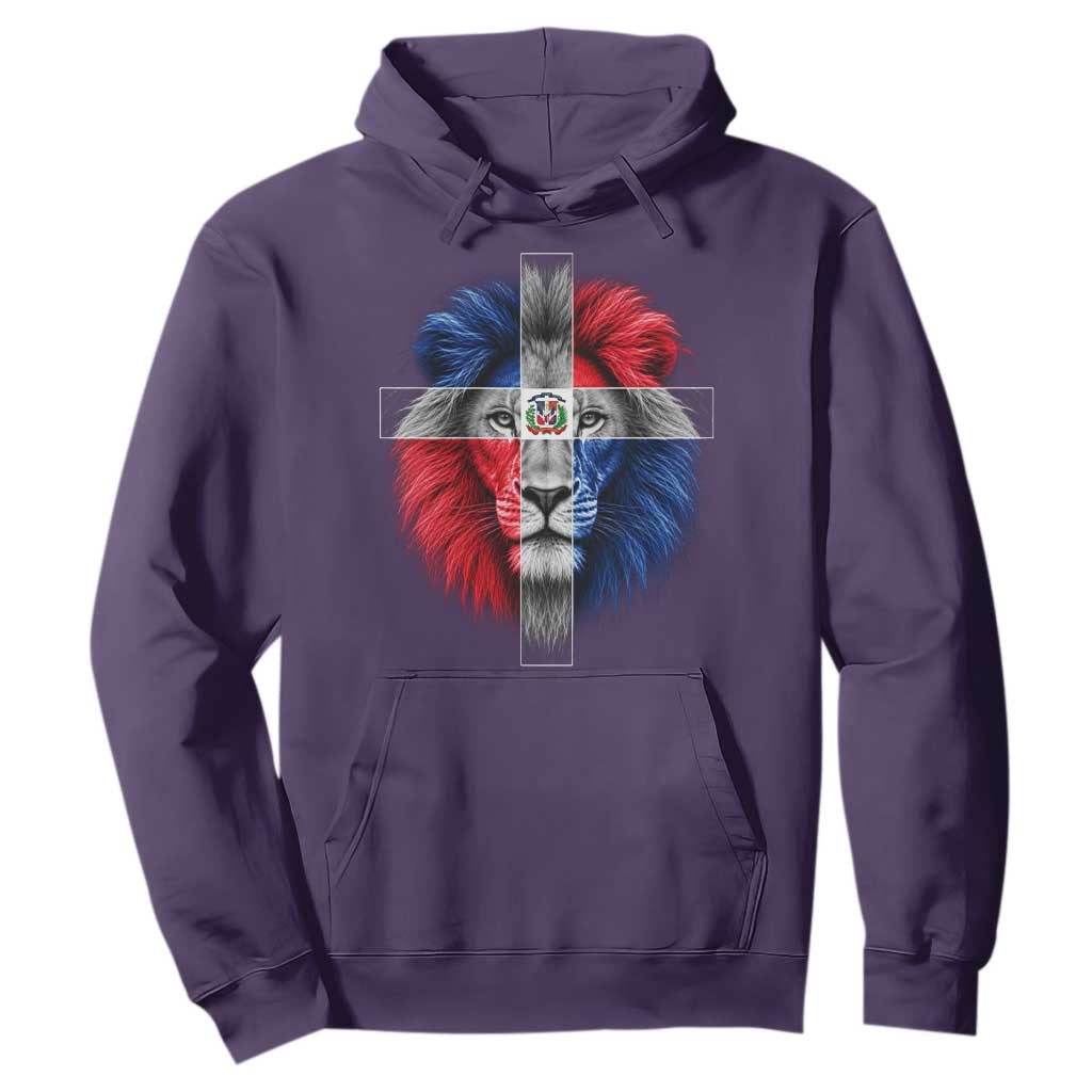 Lion of Judah Cross Dominican Republic Flag Hoodie Christian Faith Dominican Pride