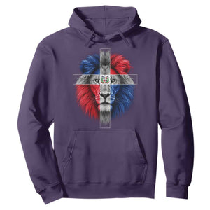 Lion of Judah Cross Dominican Republic Flag Hoodie Christian Faith Dominican Pride