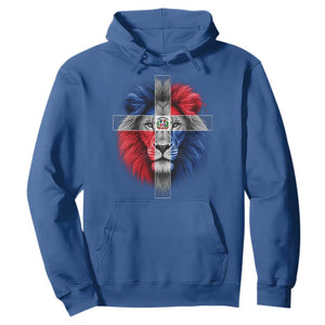 Lion of Judah Cross Dominican Republic Flag Hoodie Christian Faith Dominican Pride