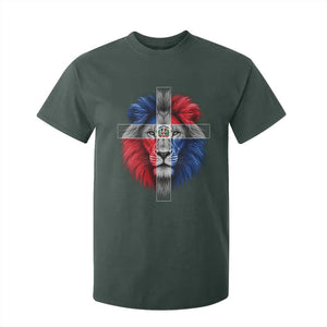 Lion of Judah Cross Dominican Republic Flag T Shirt For Kid Christian Faith Dominican Pride