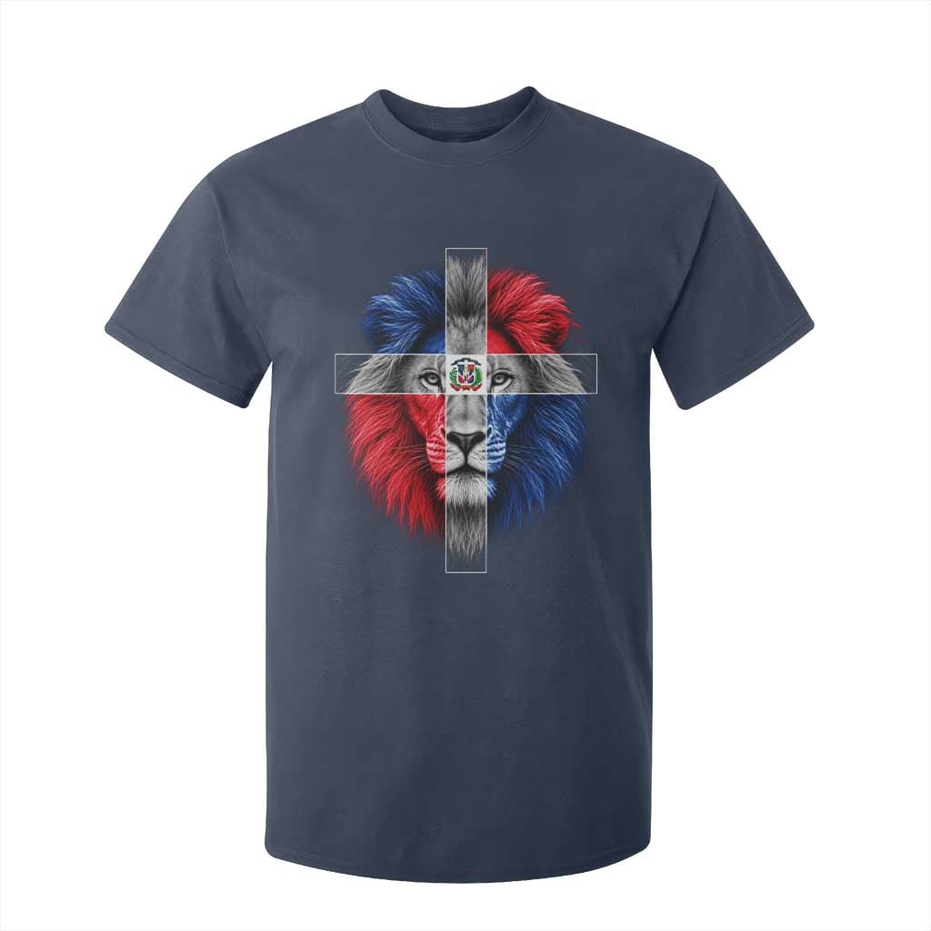 Lion of Judah Cross Dominican Republic Flag T Shirt For Kid Christian Faith Dominican Pride