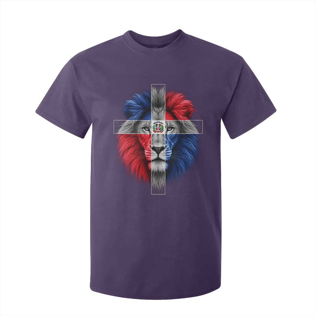 Lion of Judah Cross Dominican Republic Flag T Shirt For Kid Christian Faith Dominican Pride