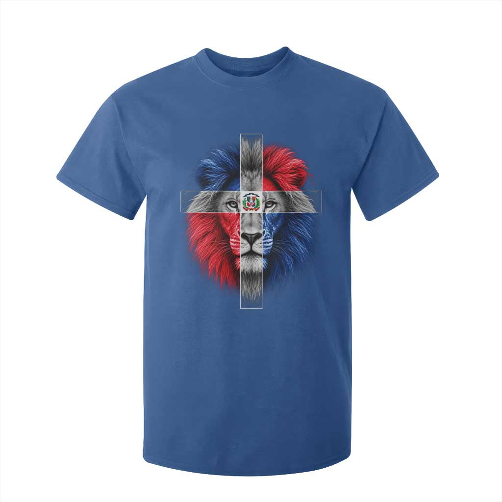 Lion of Judah Cross Dominican Republic Flag T Shirt For Kid Christian Faith Dominican Pride