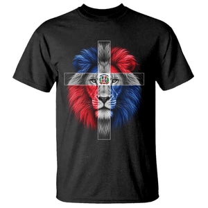 Lion of Judah Cross Dominican Republic Flag T Shirt Christian Faith Dominican Pride