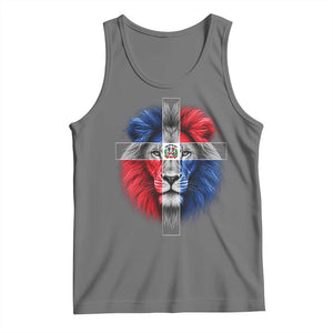 Lion of Judah Cross Dominican Republic Flag Tank Top Christian Faith Dominican Pride