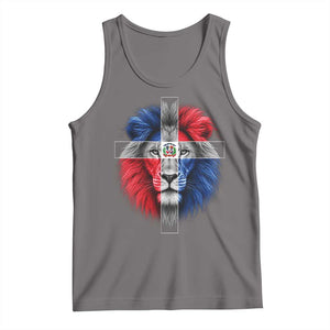 Lion of Judah Cross Dominican Republic Flag Tank Top Christian Faith Dominican Pride