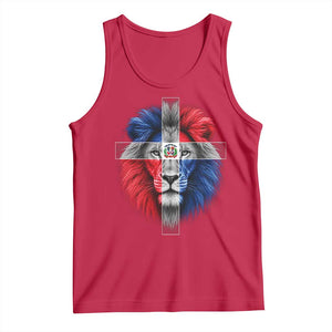 Lion of Judah Cross Dominican Republic Flag Tank Top Christian Faith Dominican Pride