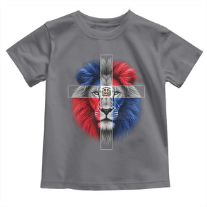 Lion of Judah Cross Dominican Republic Flag Toddler T Shirt Christian Faith Dominican Pride
