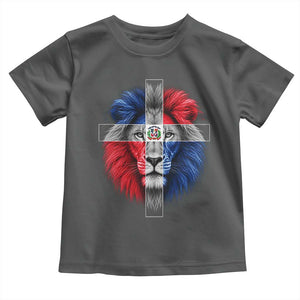 Lion of Judah Cross Dominican Republic Flag Toddler T Shirt Christian Faith Dominican Pride