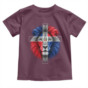 Lion of Judah Cross Dominican Republic Flag Toddler T Shirt Christian Faith Dominican Pride