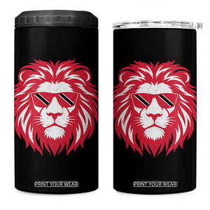 Trinidad and Tobago Lion 4 in 1 Can Cooler Tumbler Vintage Caribbean Pride TS10 One Size: 16 oz Black Print Your Wear