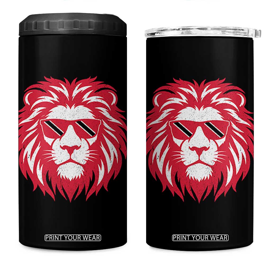 Trinidad and Tobago Lion 4 in 1 Can Cooler Tumbler Vintage Caribbean Pride TS10 One Size: 16 oz Black Print Your Wear