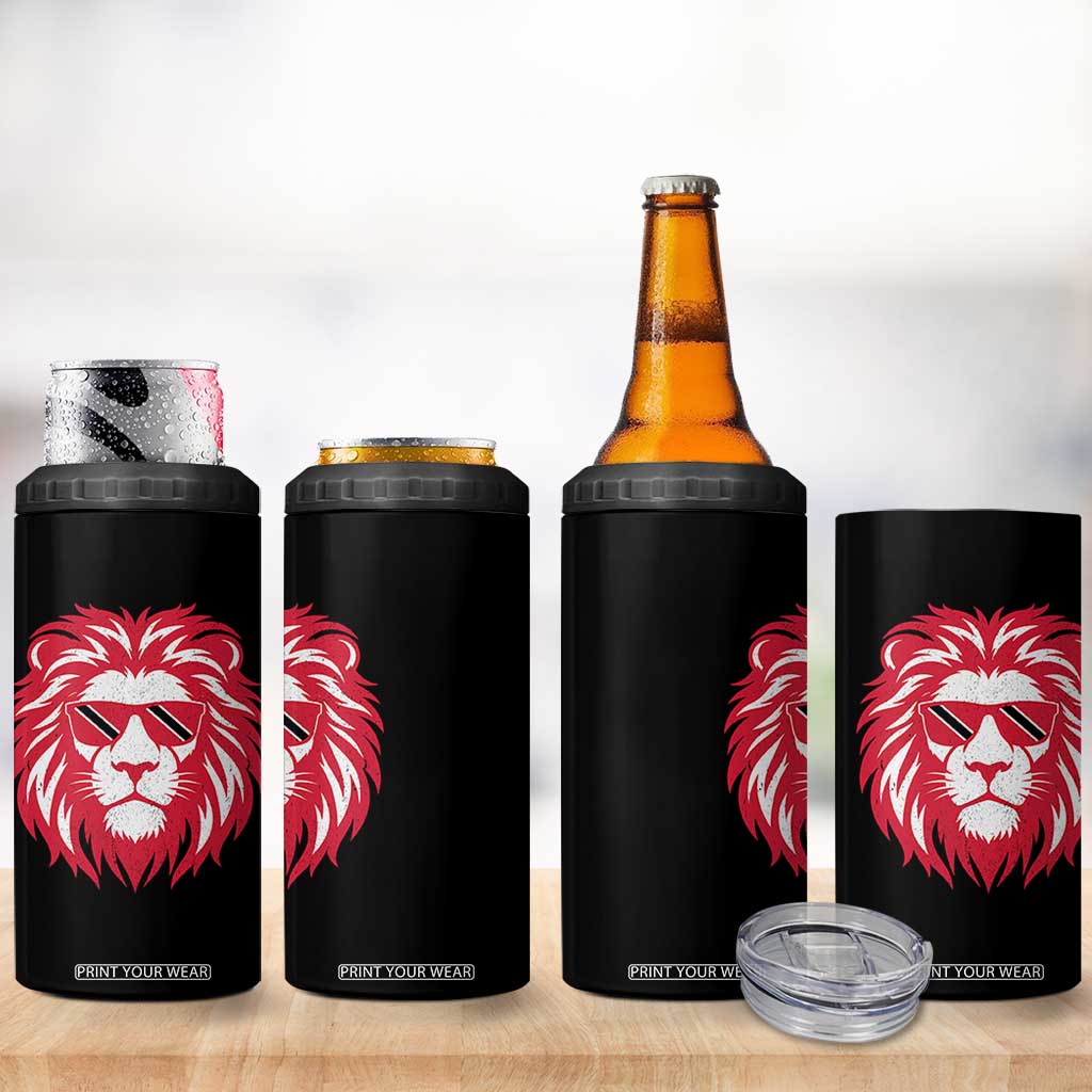 Trinidad and Tobago Lion 4 in 1 Can Cooler Tumbler Vintage Caribbean Pride TS10 Print Your Wear
