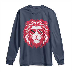 Trinidad and Tobago Lion Long Sleeve Shirt Vintage Caribbean Pride TS10 Navy Print Your Wear