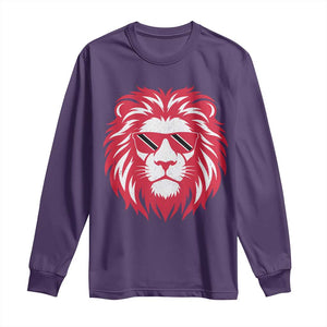 Trinidad and Tobago Lion Long Sleeve Shirt Vintage Caribbean Pride TS10 S Purple Print Your Wear