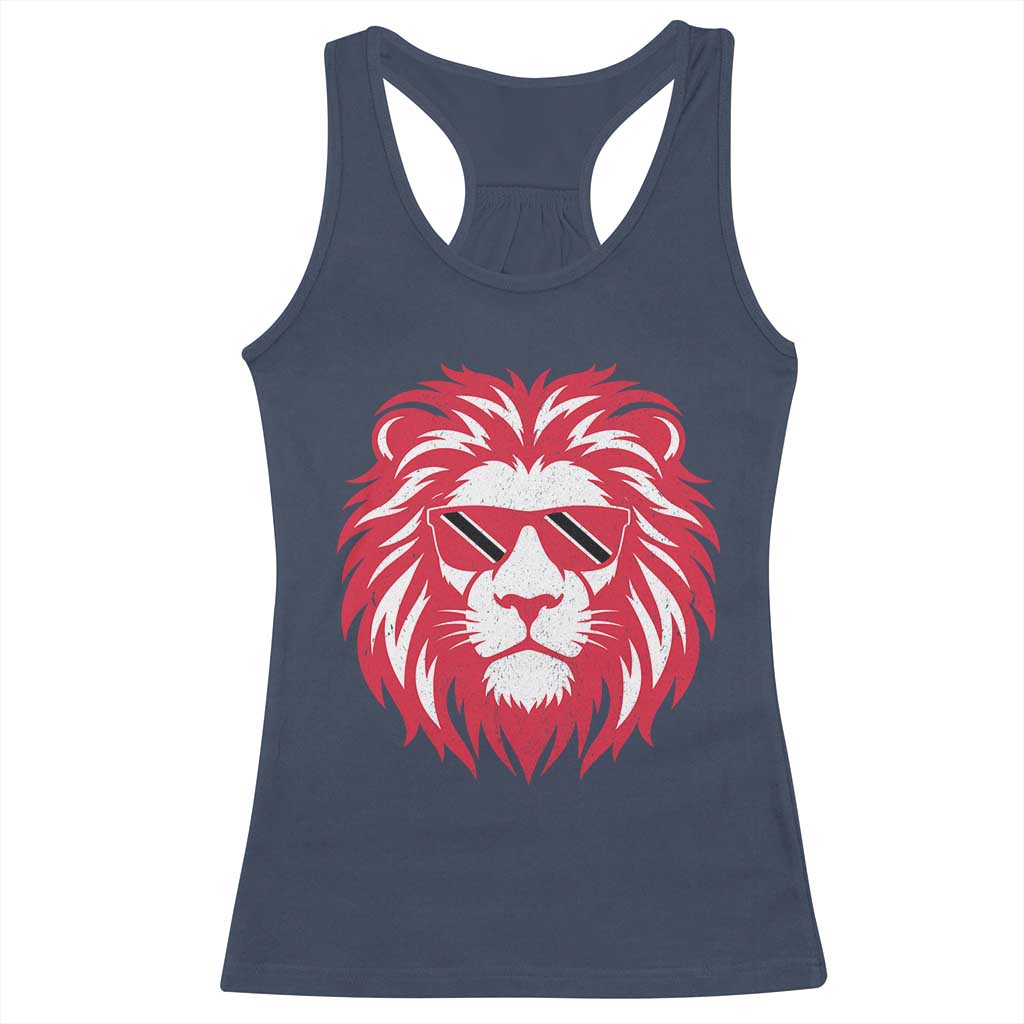 Trinidad and Tobago Lion Racerback Tank Top Vintage Caribbean Pride TS10 Navy Print Your Wear