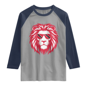 Trinidad and Tobago Lion Raglan Shirt Vintage Caribbean Pride TS10 Sport Gray Navy Print Your Wear