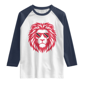 Trinidad and Tobago Lion Raglan Shirt Vintage Caribbean Pride TS10 White Navy Print Your Wear