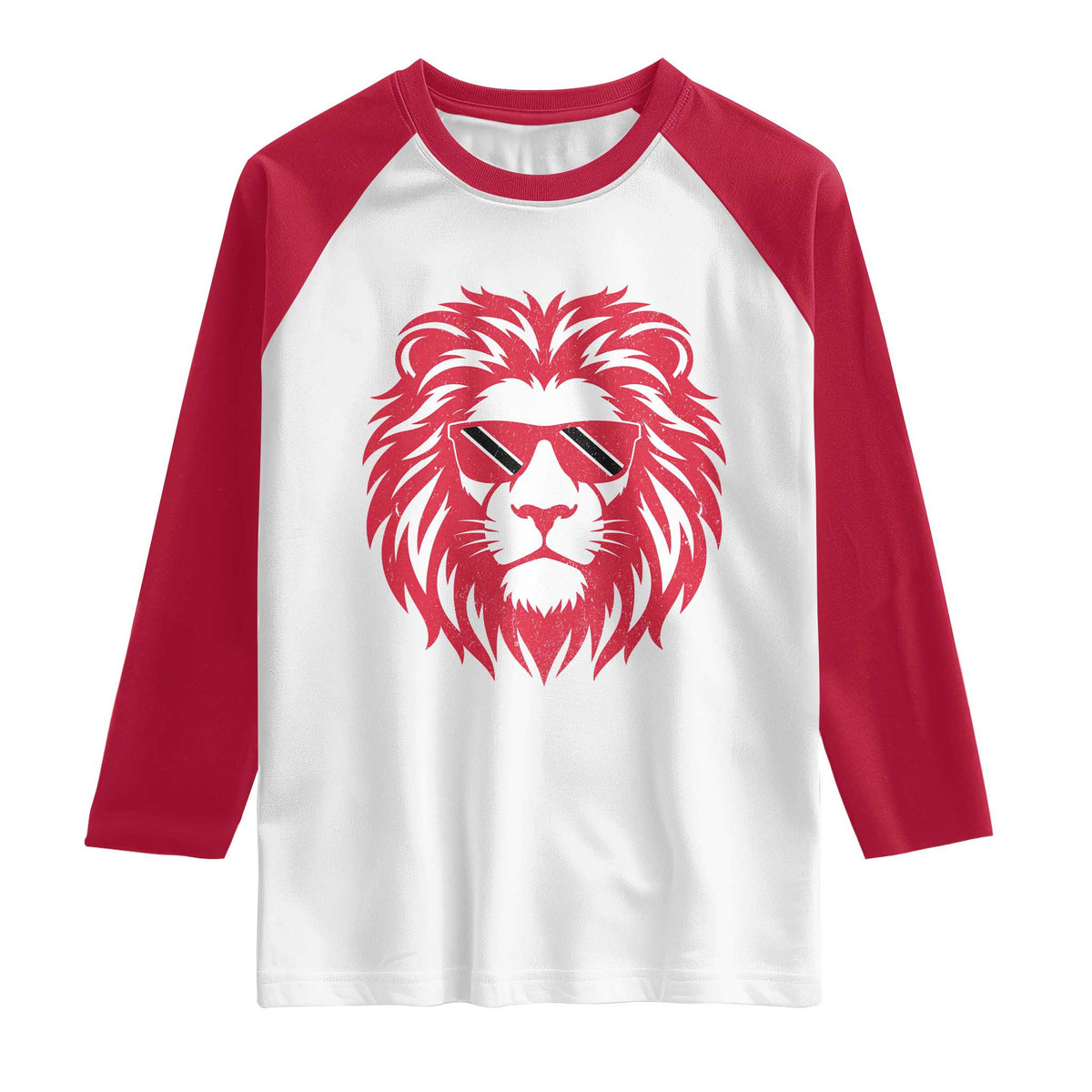 Trinidad and Tobago Lion Raglan Shirt Vintage Caribbean Pride TS10 White Red Print Your Wear