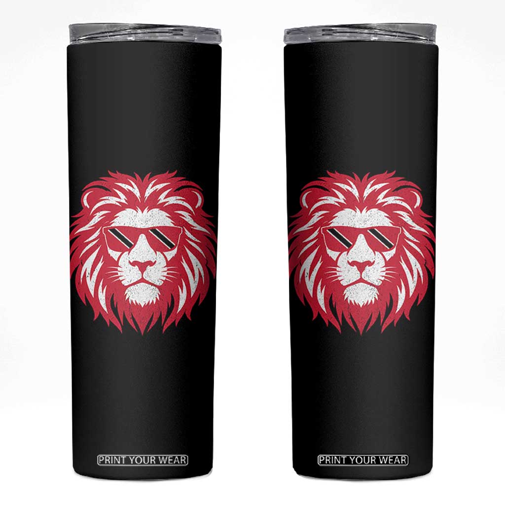 Trinidad and Tobago Lion Skinny Tumbler Vintage Caribbean Pride TS10 Black Print Your Wear