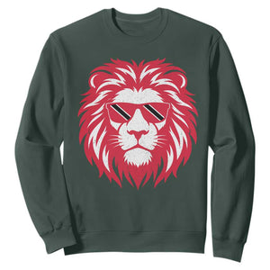 Trinidad and Tobago Lion Sweatshirt Vintage Caribbean Pride TS10 Dark Forest Green Print Your Wear