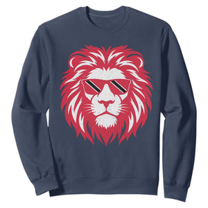 Trinidad and Tobago Lion Sweatshirt Vintage Caribbean Pride TS10 Navy Print Your Wear