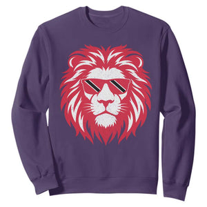 Trinidad and Tobago Lion Sweatshirt Vintage Caribbean Pride TS10 S Purple Print Your Wear