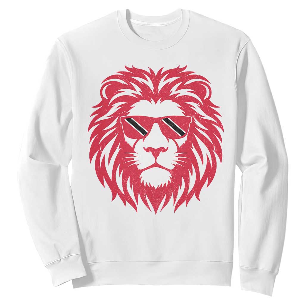 Trinidad and Tobago Lion Sweatshirt Vintage Caribbean Pride TS10 White Print Your Wear