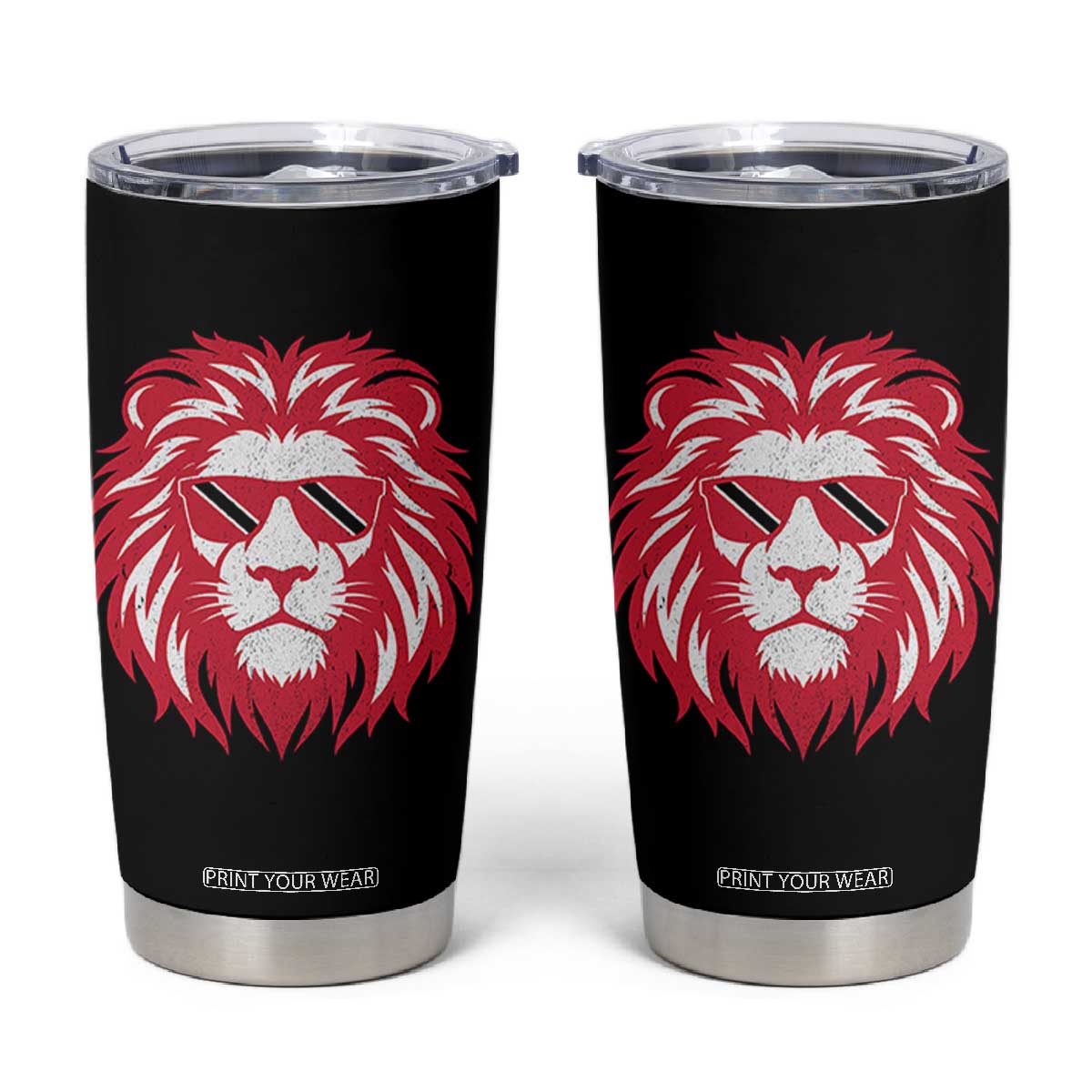 Trinidad and Tobago Lion Tumbler Cup Vintage Caribbean Pride TS10 Black Print Your Wear
