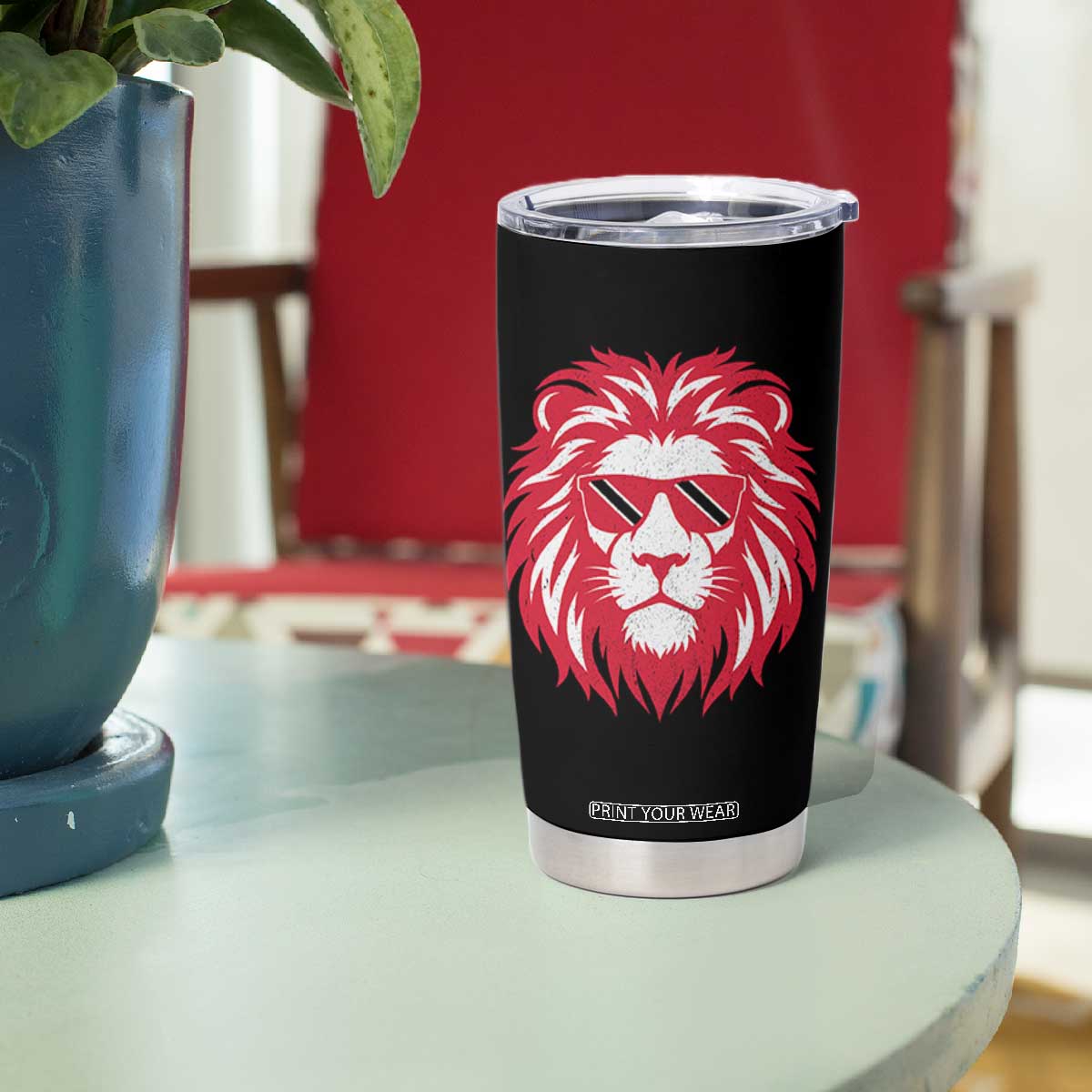 Trinidad and Tobago Lion Tumbler Cup Vintage Caribbean Pride TS10 Print Your Wear