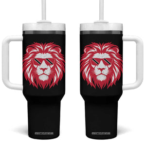 Trinidad and Tobago Lion Tumbler With Handle Vintage Caribbean Pride TS10 One Size: 40 oz Black Print Your Wear