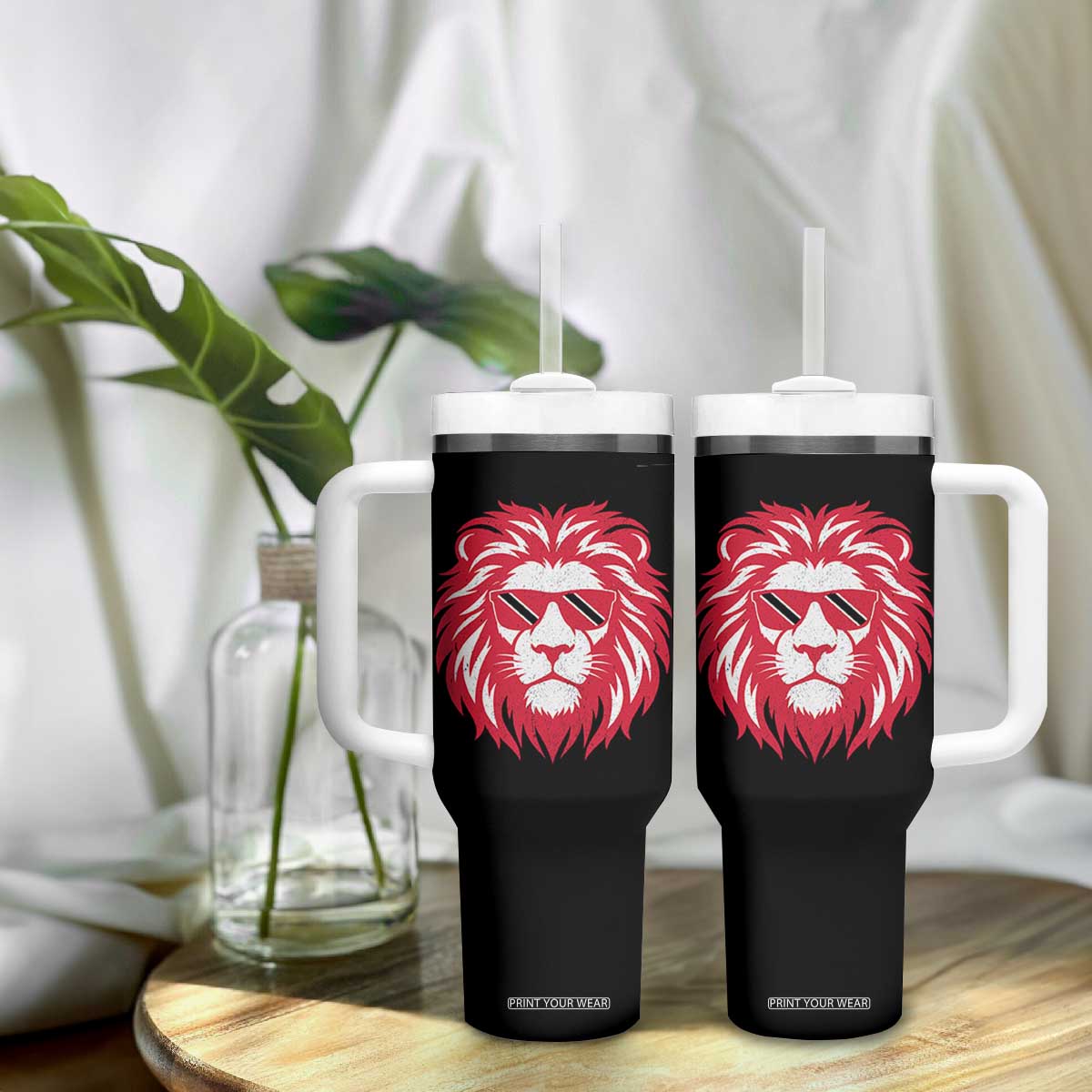 Trinidad and Tobago Lion Tumbler With Handle Vintage Caribbean Pride TS10 Print Your Wear