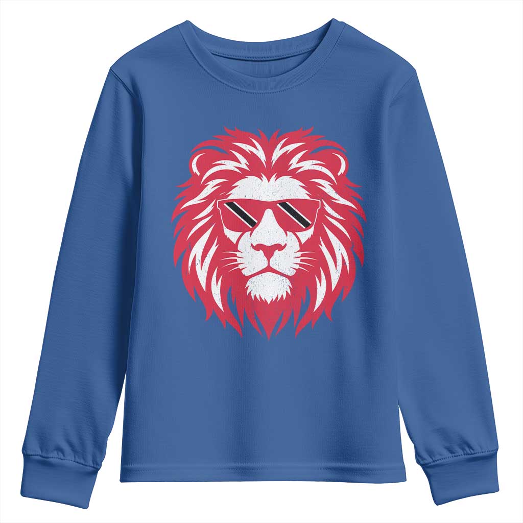 Trinidad and Tobago Lion Youth Sweatshirt Vintage Caribbean Pride TS10 Royal Blue Print Your Wear