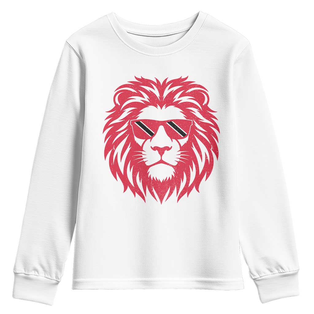 Trinidad and Tobago Lion Youth Sweatshirt Vintage Caribbean Pride TS10 White Print Your Wear
