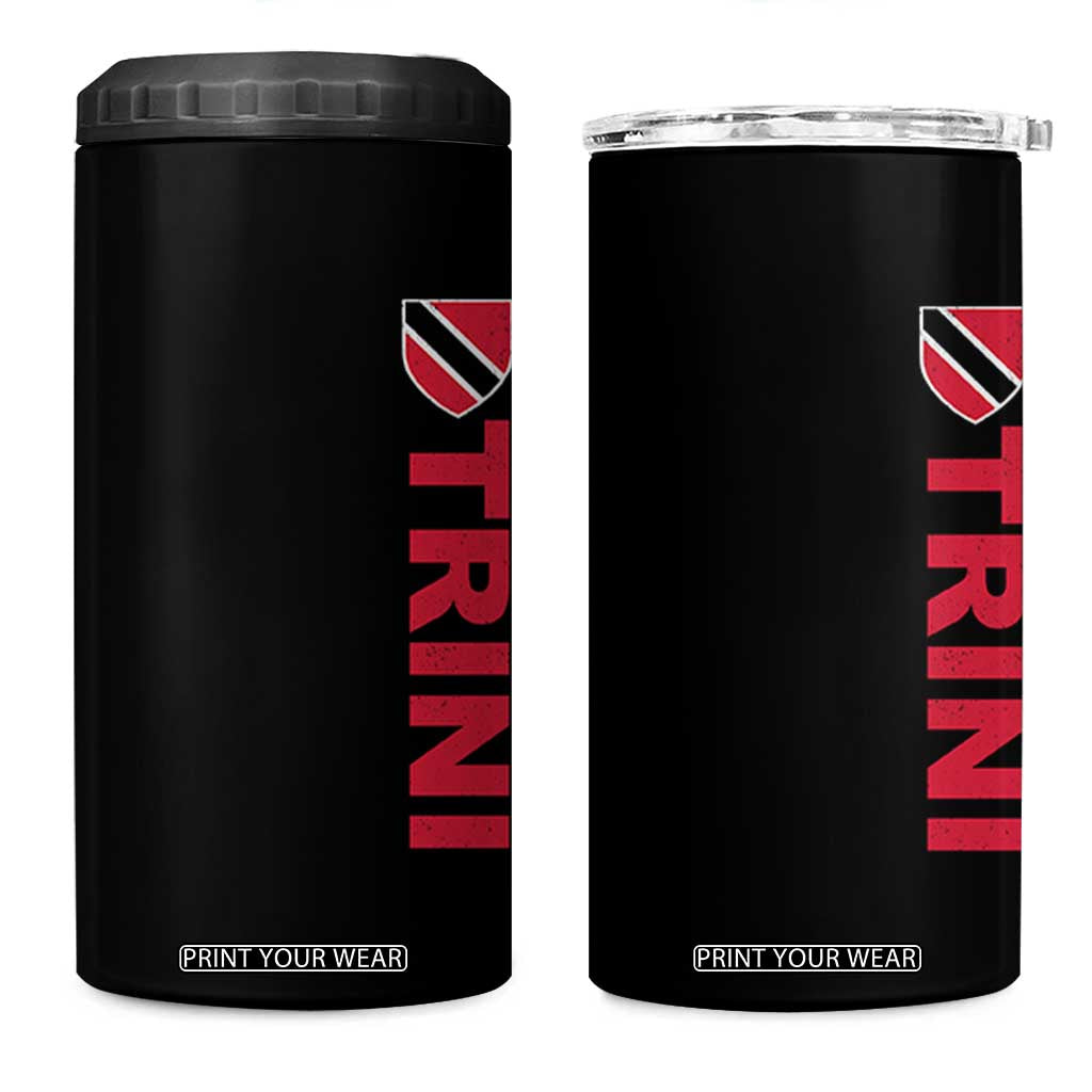 Vintage Trini 4 in 1 Can Cooler Tumbler Trinidad and Tobago Flag Minimalist Patriotic Caribbean Pride TS10 One Size: 16 oz Black Print Your Wear