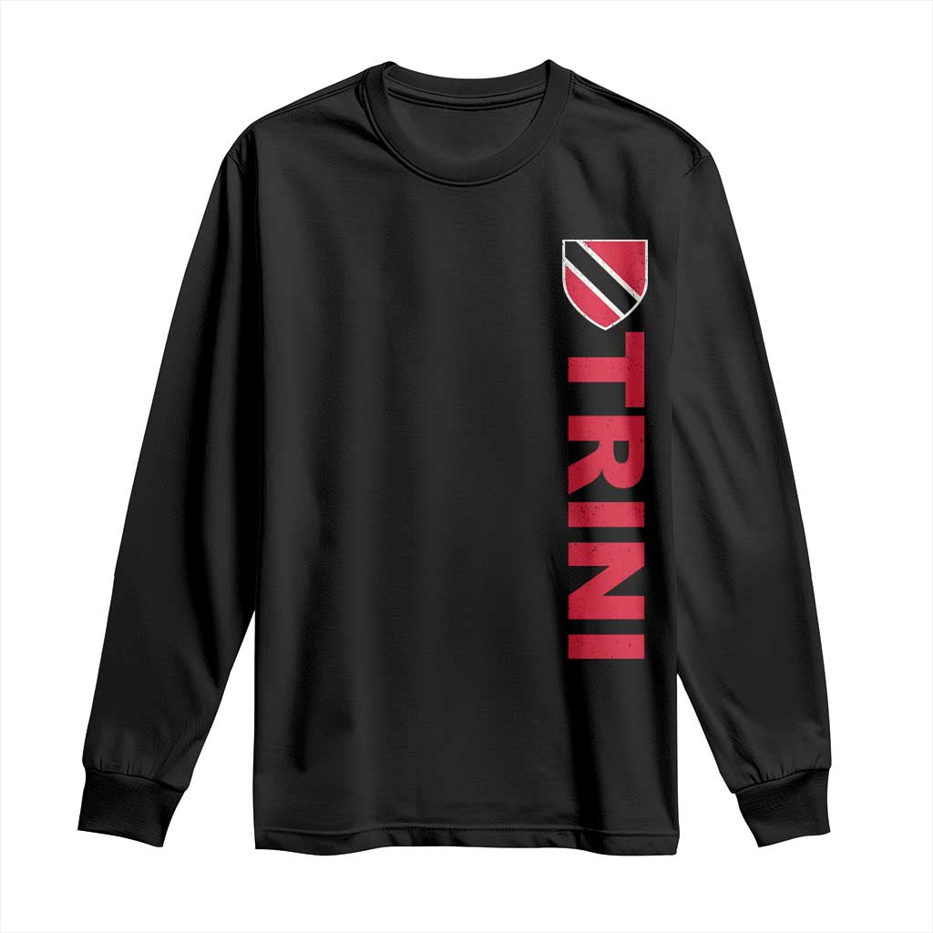 Vintage Trini Long Sleeve Shirt Trinidad and Tobago Flag Minimalist Patriotic Caribbean Pride TS10 Black Print Your Wear