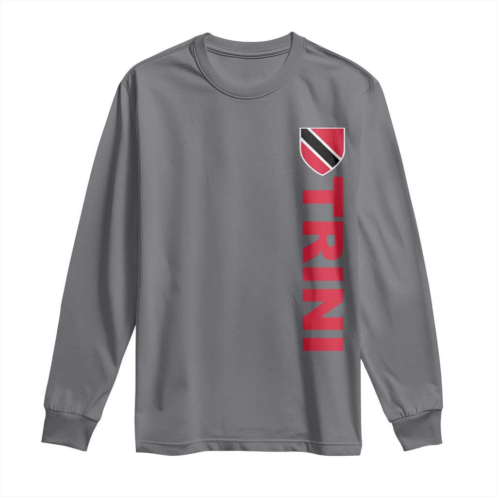 Vintage Trini Long Sleeve Shirt Trinidad and Tobago Flag Minimalist Patriotic Caribbean Pride TS10 Charcoal Print Your Wear