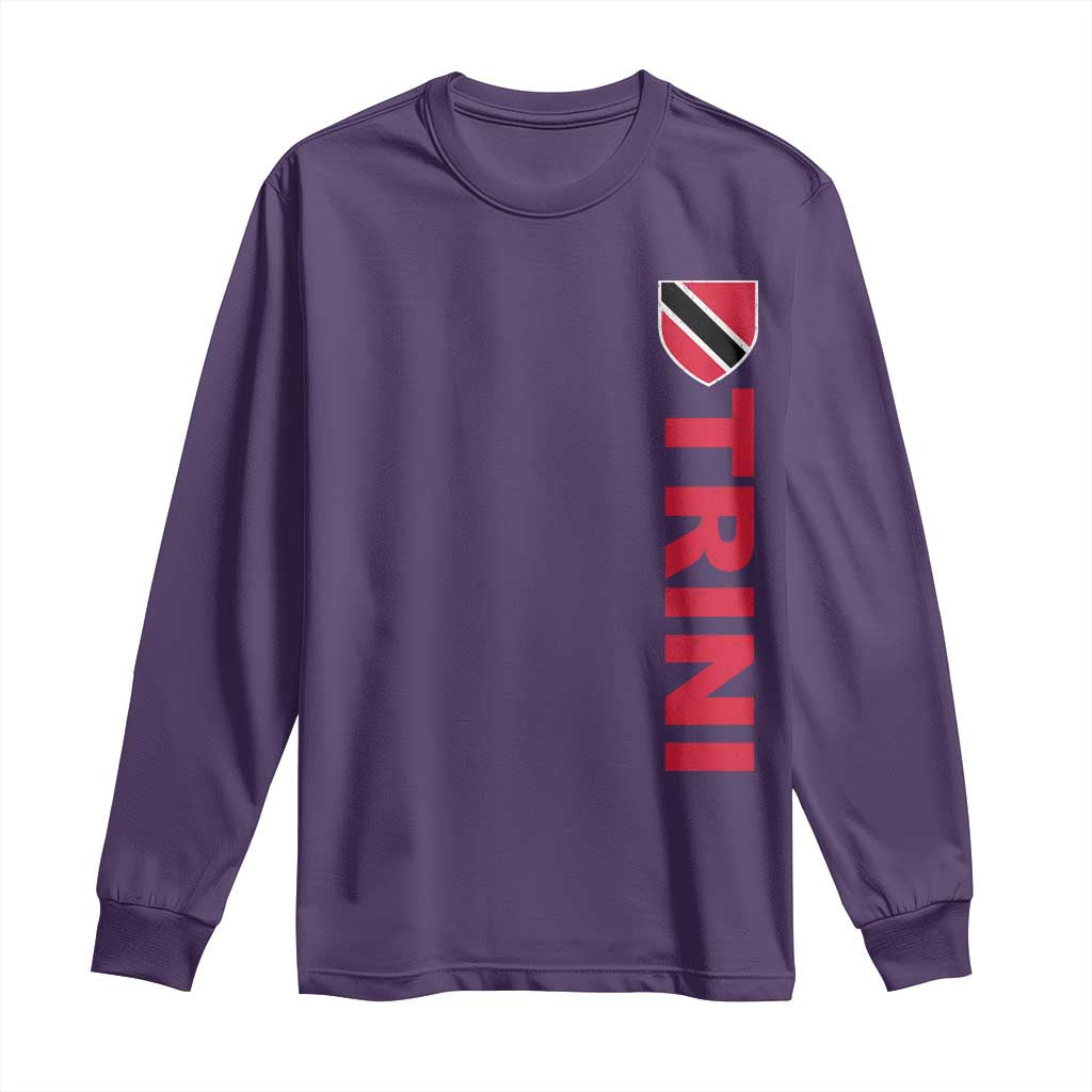 Vintage Trini Long Sleeve Shirt Trinidad and Tobago Flag Minimalist Patriotic Caribbean Pride TS10 S Purple Print Your Wear