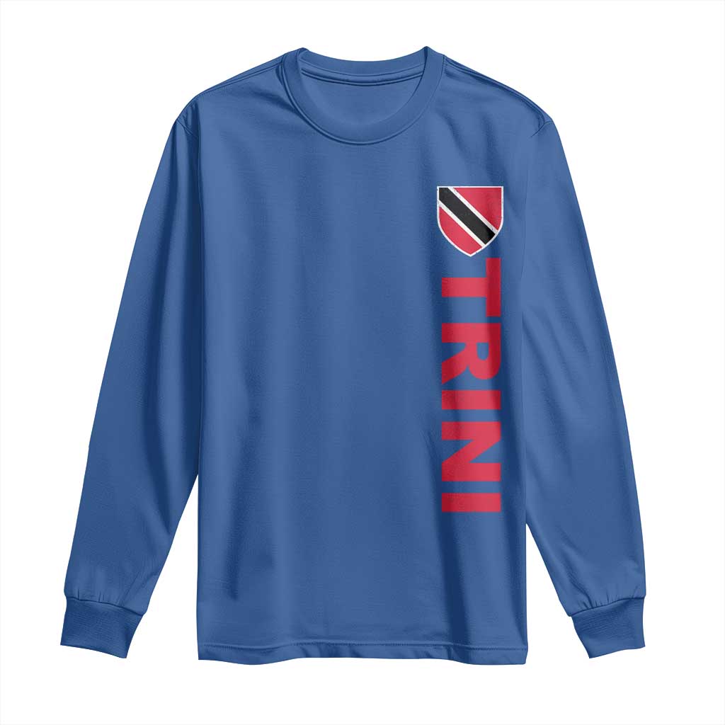 Vintage Trini Long Sleeve Shirt Trinidad and Tobago Flag Minimalist Patriotic Caribbean Pride TS10 Royal Blue Print Your Wear