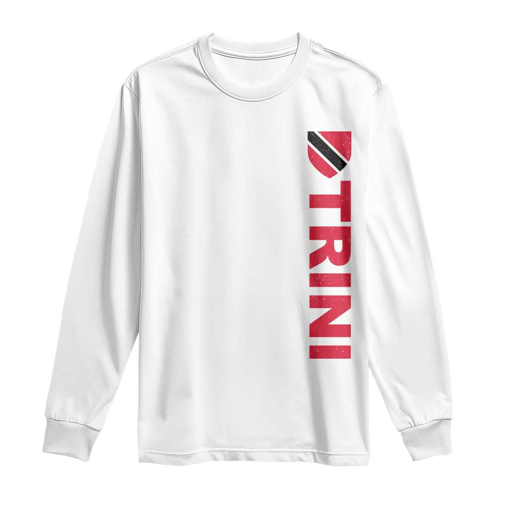 Vintage Trini Long Sleeve Shirt Trinidad and Tobago Flag Minimalist Patriotic Caribbean Pride TS10 White Print Your Wear