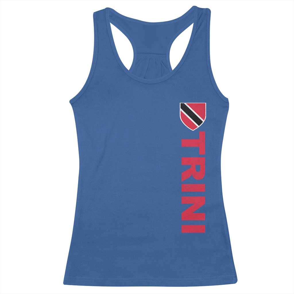 Vintage Trini Racerback Tank Top Trinidad and Tobago Flag Minimalist Patriotic Caribbean Pride TS10 Royal Blue Print Your Wear